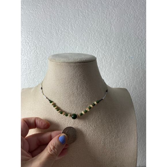 Jasper & Shell Choker Necklace - Boho Y2K Style - Picture 2 of 5